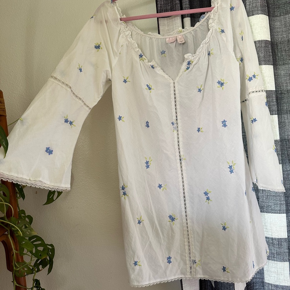 Vintage Victoria Secret Floral White Dress